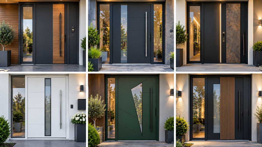 Moderne Aluminium-Haustüren in verschiedenen Designs und Farben